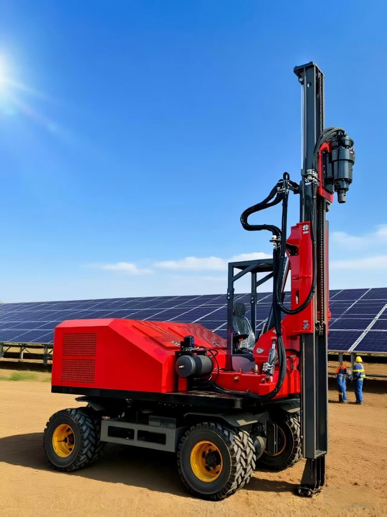 Wheeled Solar Piling Machine