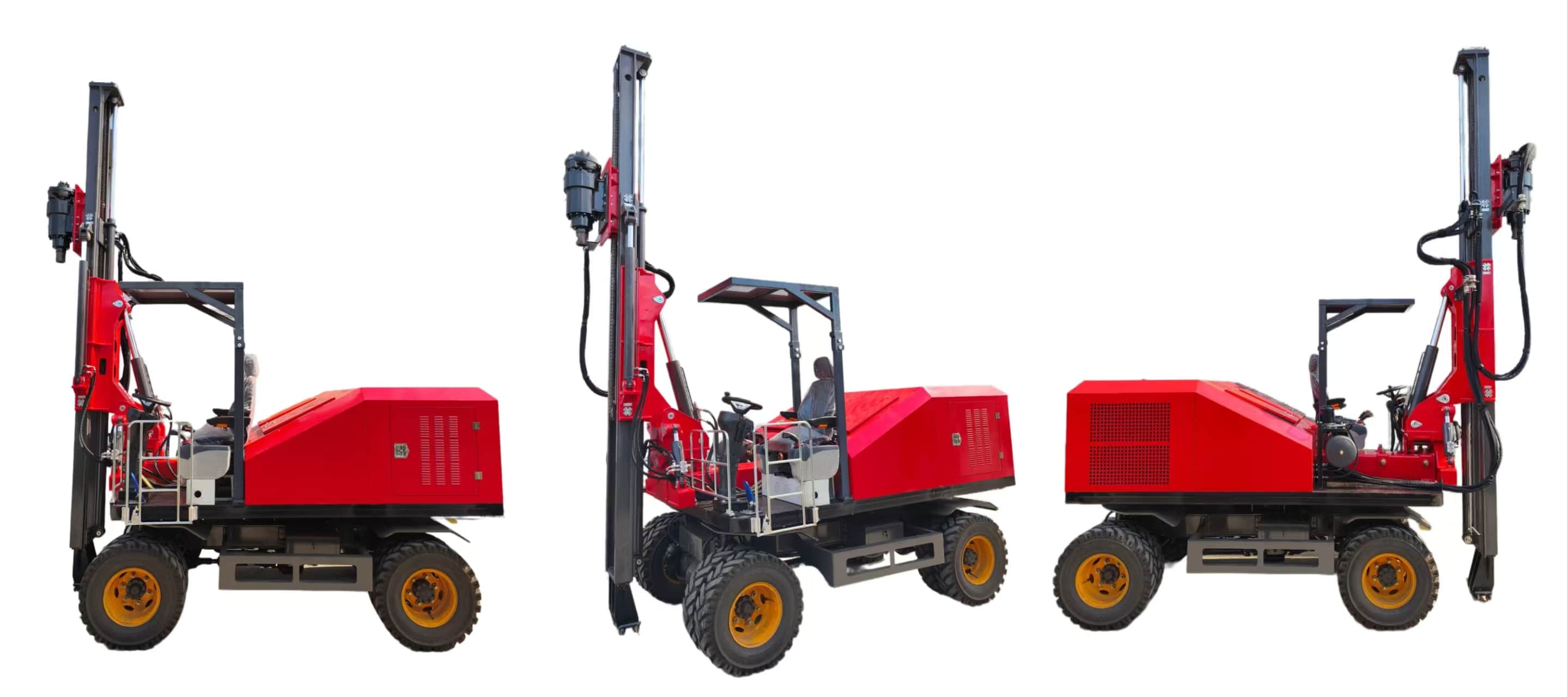 Máy đóng cọc năng lượng mặt trời bánh lốp TZ680: Nâng cao hiệu quả thi công điện mặt trời