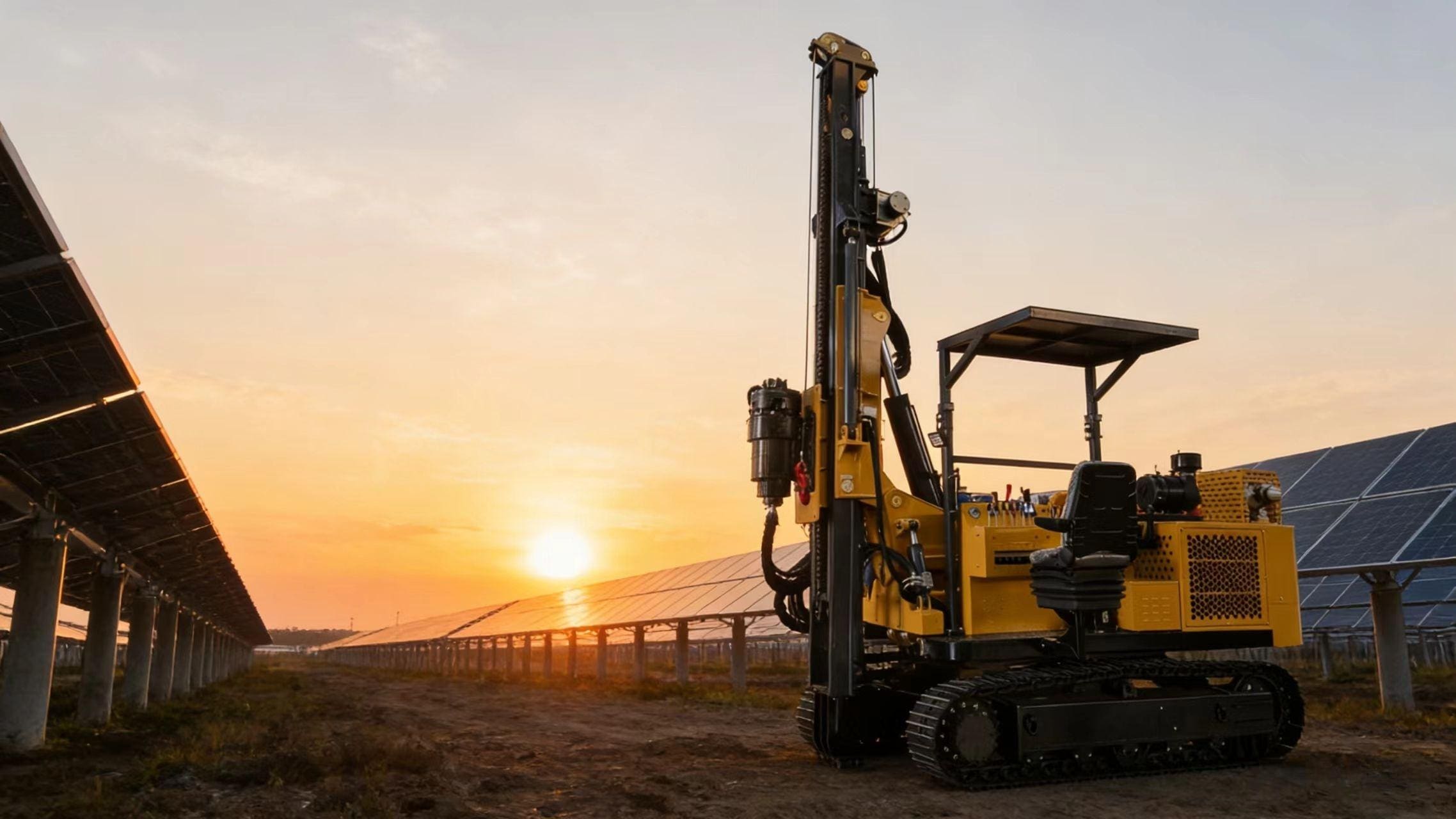 Máy đóng cọc năng lượng mặt trời là gì? Hướng dẫn toàn diện về móng trạm quang điện.